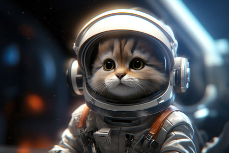 cat in spacesuit, AI generativeの素材