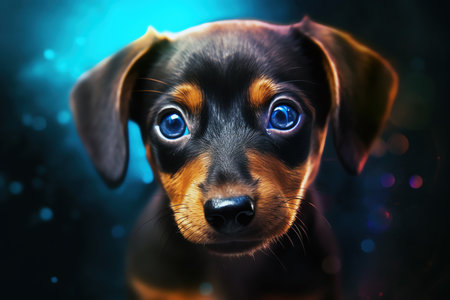 Portrait of adorable puppy, AI generative imageの素材