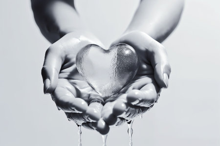 Heart in water, AI generated imageの素材