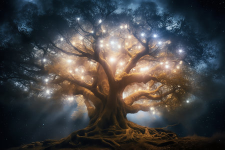 Magic tree, AI generated imageの素材