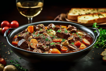 bourguignon, traditional french dish, AI generated imageの素材