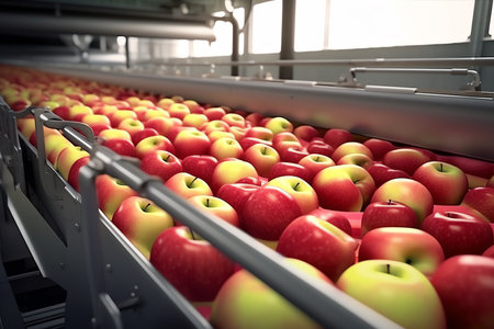 Apple factory, AI generated imageの素材