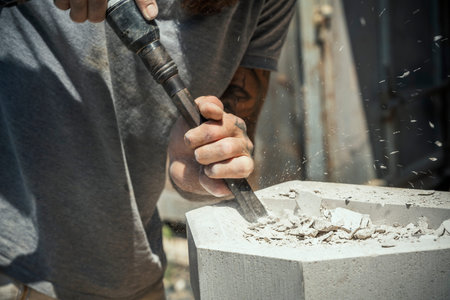 Stonecutter closeup, France