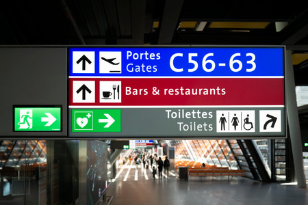 Panel in the airport, Genevaの写真素材