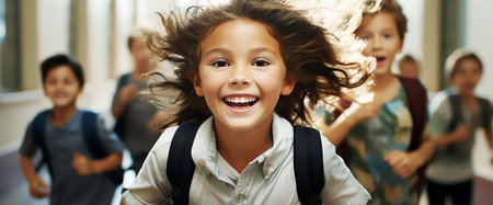 end of school concept, AI generated imageの素材