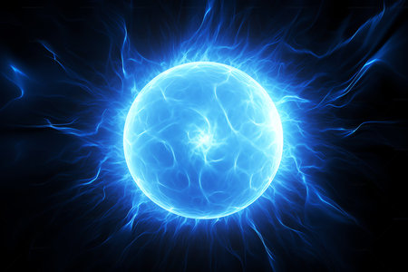 electric sphere concept, AI generated imageの素材