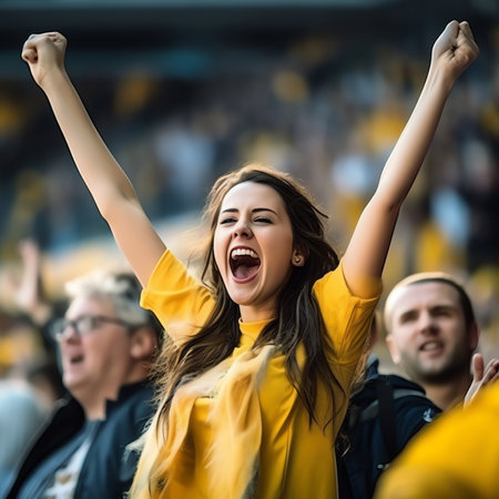 yellow supporter, AI generated imageの素材