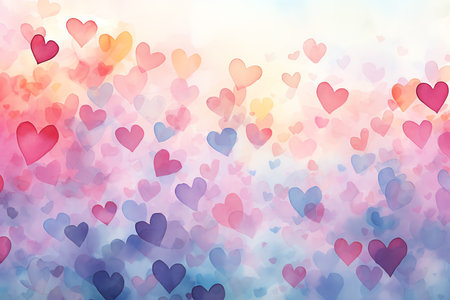 hearts background, AI generated imageの素材