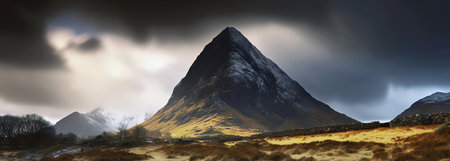 peak mountain, AI generated imageの素材