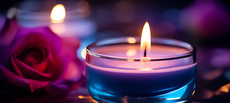 candle and flower, AI generated imageの素材