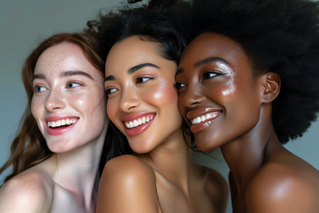 three women, AI generated imageの素材