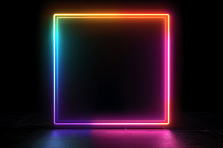neon square, AI generated imageの素材