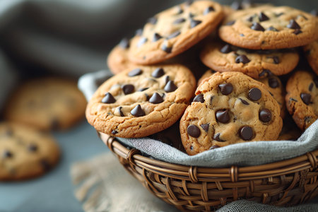chocolate chip cookies, AI generated imageの素材