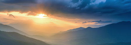 mountain landscape, AI generated imageの素材