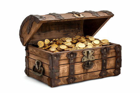 golden coins treasure, AI generated imageの素材