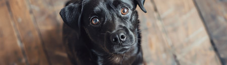 black dog, AI generated imageの素材