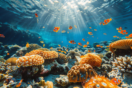clown fish in the sea, AI generated imageの素材