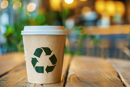 recyclable cup, AI generated imageの素材