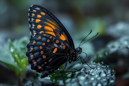 black butterfly, AI generated imageの素材