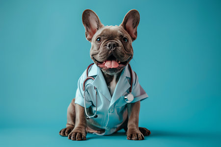 doctor dog, AI generated imageの素材