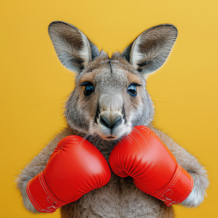 kangaroo boxer, AI generated imageの素材