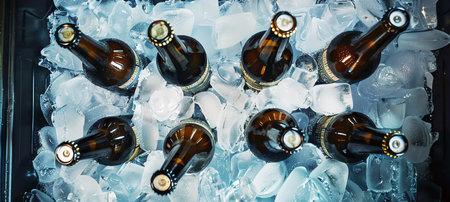 beer and ice cube, AI generated imageの素材