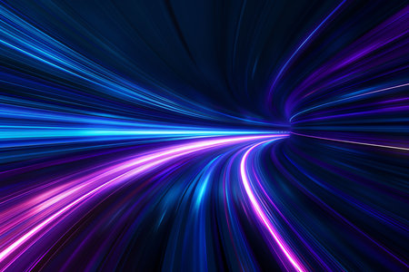 Abstract background with blue and purple lights, AI generated imageの写真素材