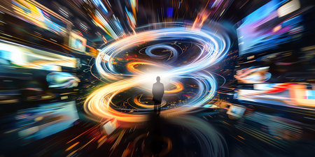 rush hour concept, AI generated imageの写真素材