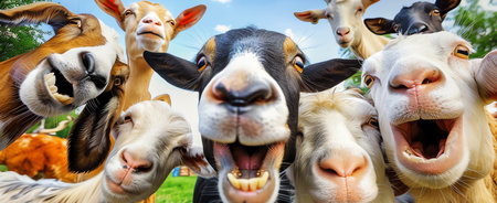 hilarious goats, AI generated imageの素材