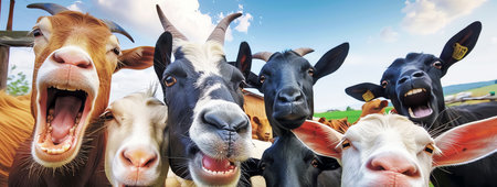 hilarious goats, AI generated imageの素材
