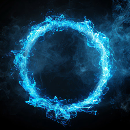 neon flame circle, AI generated imageの素材