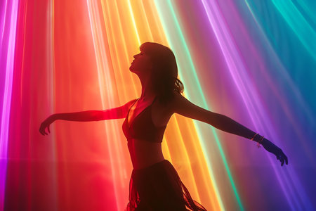 woman dancing, AI generated imageの素材