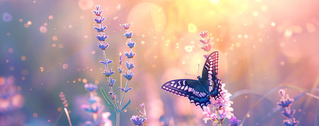 spring butterfly, AI generated imageの素材