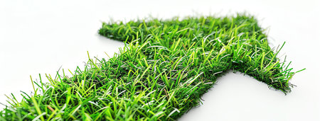 Green grass arrow, AI generated imageの素材