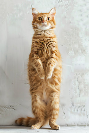 standing cat, AI generated imageの素材