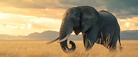 wild elephant, AI generated imageの素材