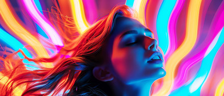 woman dancing, AI generated imageの素材