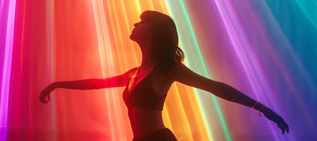 woman dancing, AI generated imageの素材