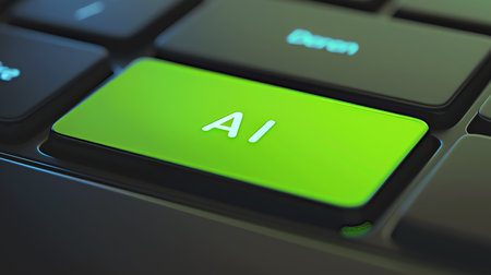 AI button, AI generated imageの素材