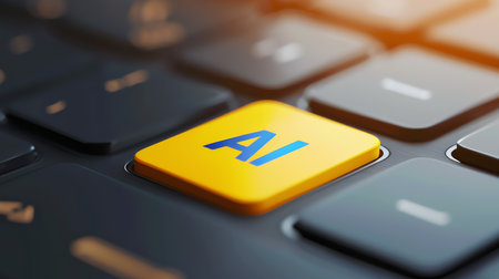 AI button, AI generated imageの素材