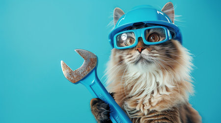 cat plumber, AI generated imageの素材