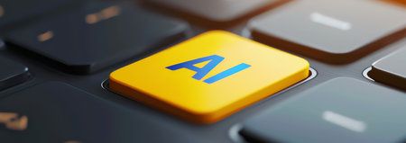 AI button, AI generated imageの素材