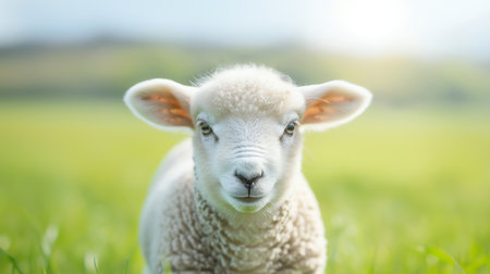 white lamb, AI generated imageの素材