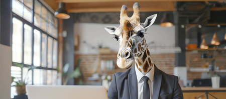 business giraffe, AI generated imageの素材