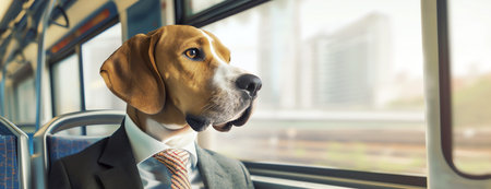 anthropomorphic dog, AI generated imageの素材