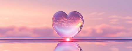 pink heart, AI generated imageの素材