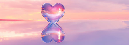 pink heart, AI generated imageの素材