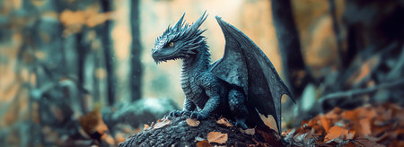 baby dragon, AI generated imageの素材