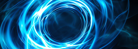 blue digital circle, AI generated imageの素材