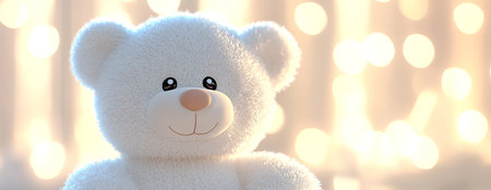 white teddy bear, AI generated imageの素材